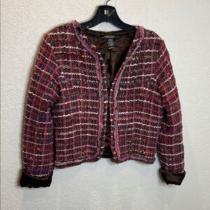 Vintage Rampage Brown and Pink Tweed Jacket